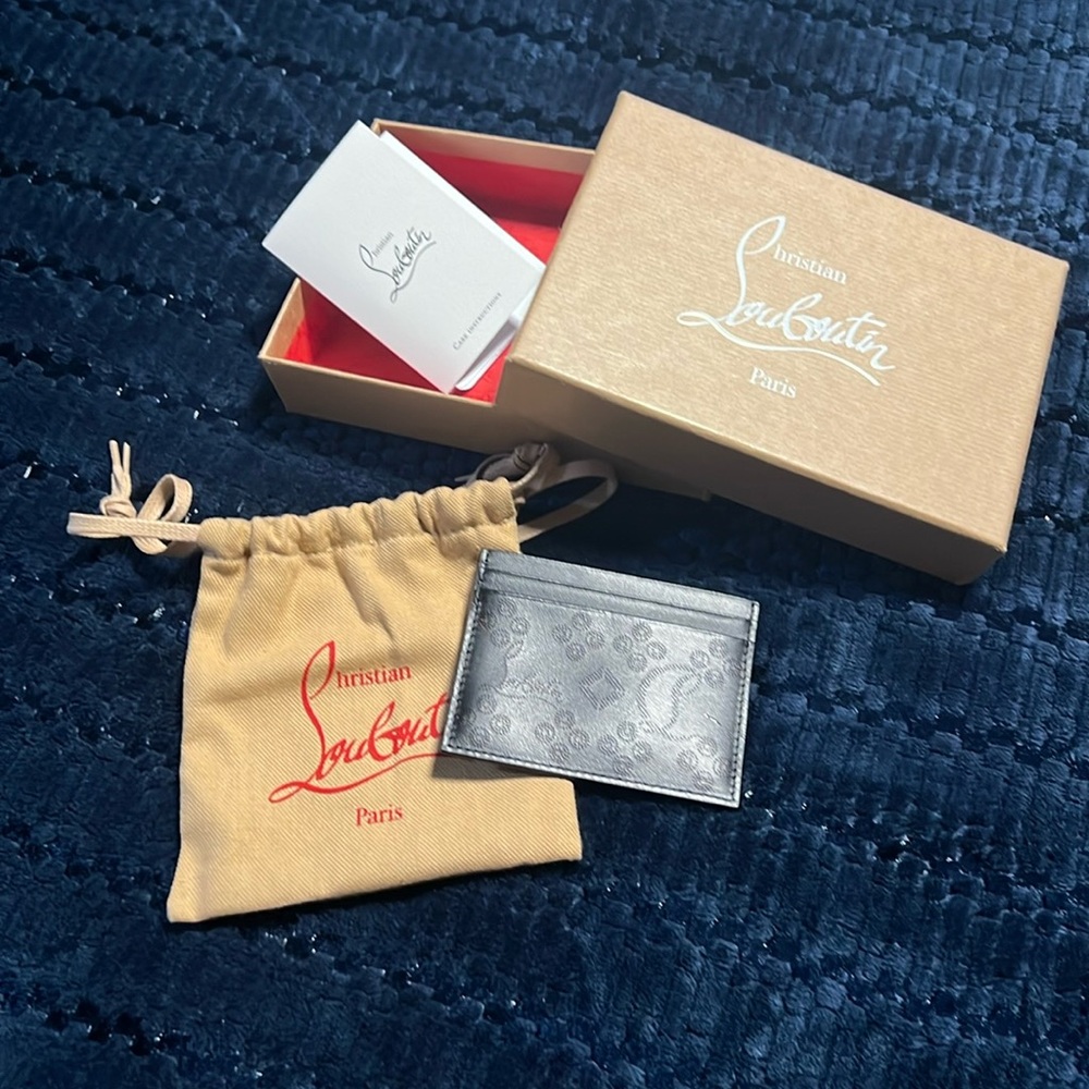 BNWOT Christian Louboutin black leather card case